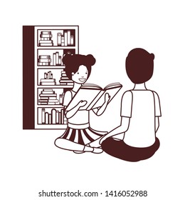 couple of student with reading book