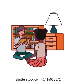 couple of student with reading book