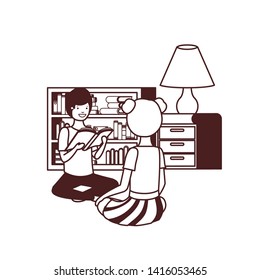 couple of student with reading book