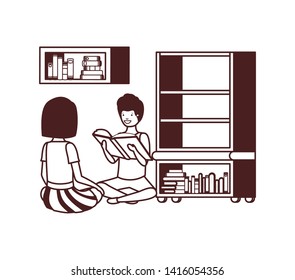 couple of student with reading book