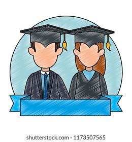 couple students graduated characters