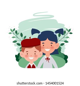 couple students smiling with landscape background