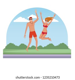 Couple in summer