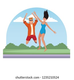 Couple in summer