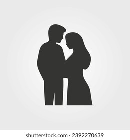 Couple supporting each other icon - Simple Vector Illustration