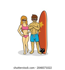ilustración de diseño vectorial de pareja superviviente