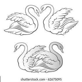 Swan Outline Images, Stock Photos & Vectors | Shutterstock
