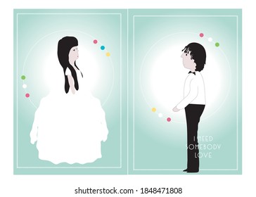 couple sweet on bright green background