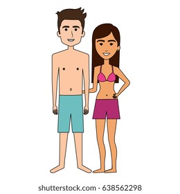couple in swimsuit character