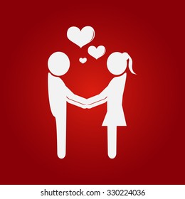 Couple symbol, Marry me illustration