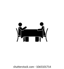 couple at table icon. Element of couples in love illustration. Premium quality graphic design icon. Signs and symbols collection icon for websites, web design, mobile app on white background