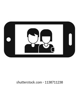 Couple take selfie icon. Simple illustration of couple take selfie vector icon for web design isolated on white background
