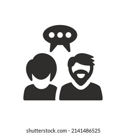 Couple talk icon on white background