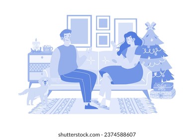 Couple Talk Together About Christmas Wishing