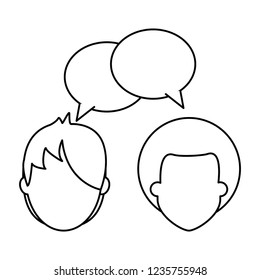 Couple talking avatar in black and white