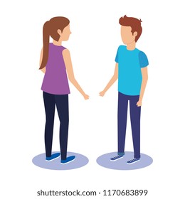 couple talking avatars characters
