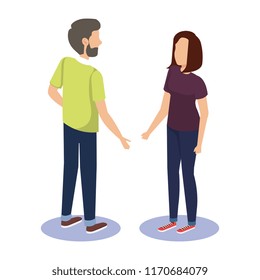 couple talking avatars characters