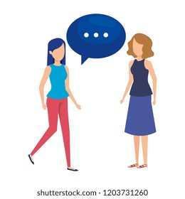 couple talking with speech bubble