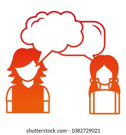 couple talking with speech bubbles