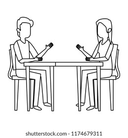 couple talking at table
