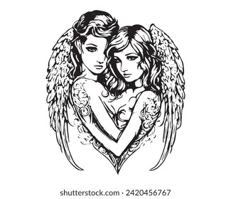  Couple Tattoo Design Vector Element
