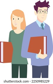 Paar Lehrer mit Klassentabor