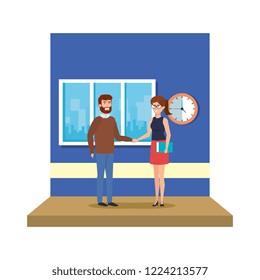 couple teachers in the classroom
