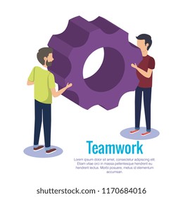 couple teamwork with gears