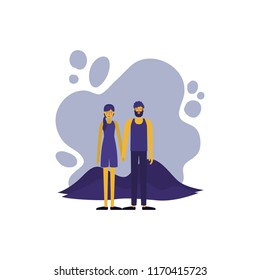 couple in the terrain characters