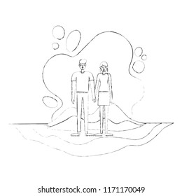 couple in the terrain characters