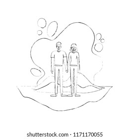 couple in the terrain characters