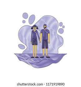 couple in the terrain characters