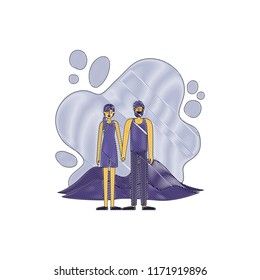 couple in the terrain characters