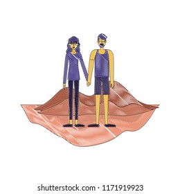 couple in the terrain characters