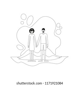 couple in the terrain characters