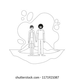 couple in the terrain characters