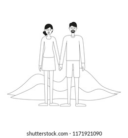 couple in the terrain characters