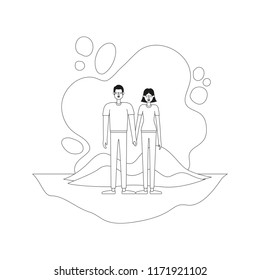 couple in the terrain characters