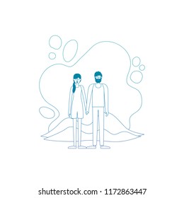 couple in the terrain characters