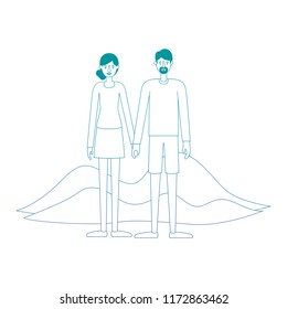 couple in the terrain characters