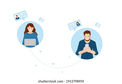 
Par mensajes de texto y enviar mensajes. Ilustración del vector