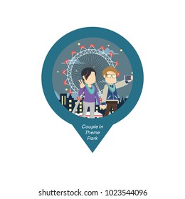 Couple In Theme Park Pin Map
