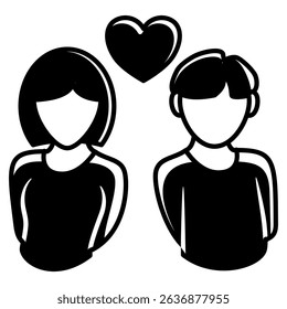 Couple Therapy icon represented by Couple, love Black Filled style.