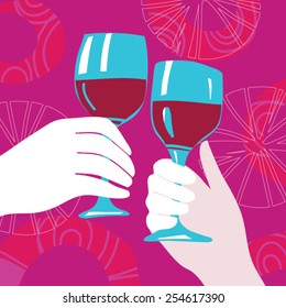 Couple toasting with wine