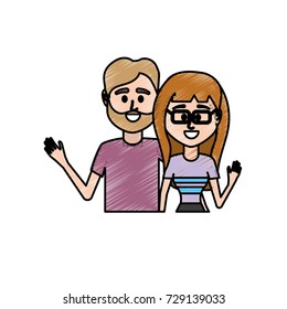 couple together with casual clothes