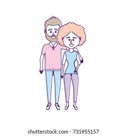 couple together with clothes design