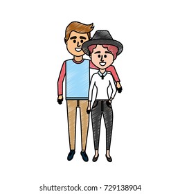 couple together with clouthes design
