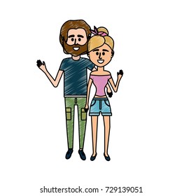 couple together with clouthes design