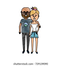 couple together with clouthes design