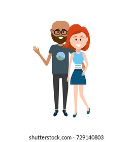 couple together with clouthes design
